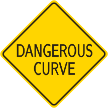 Dangerous Curve Roadway Warning Sign