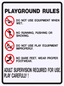 Standard Playground Rules Sign