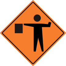 3M REFLECTIVE FLAGMAN SYMBOL Street Construction Sign  